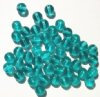 50 8mm Round Transparent Blue Zircon Glass Beads